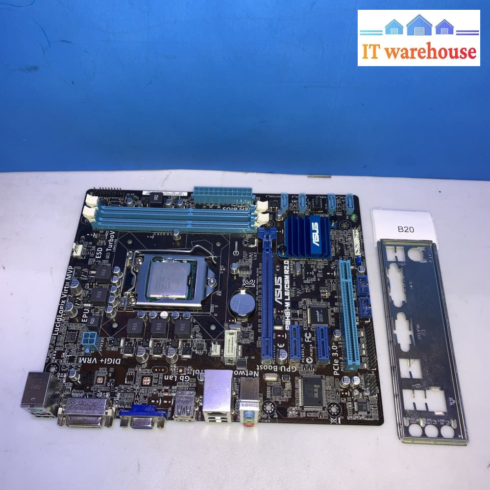 Asus P8H61-M Le/Csm R2.0 Intel H61 Lga1155 Motherboard W/ I/O Plate & Cpu