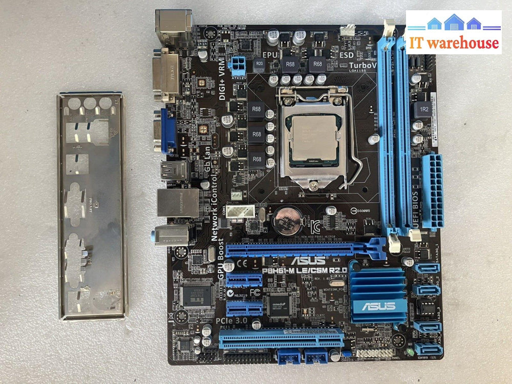 ~ Asus P8H61-M Le /Csm R2.0 Motherboard Lga 1155 Ddr3 W/ I3-3225 Cpu & Io Shield