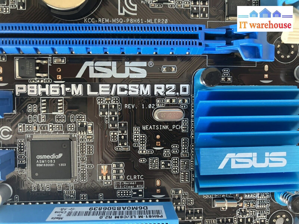 ~ Asus P8H61-M Le /Csm R2.0 Motherboard Lga 1155 Ddr3 W/ I3-3225 Cpu & Io Shield