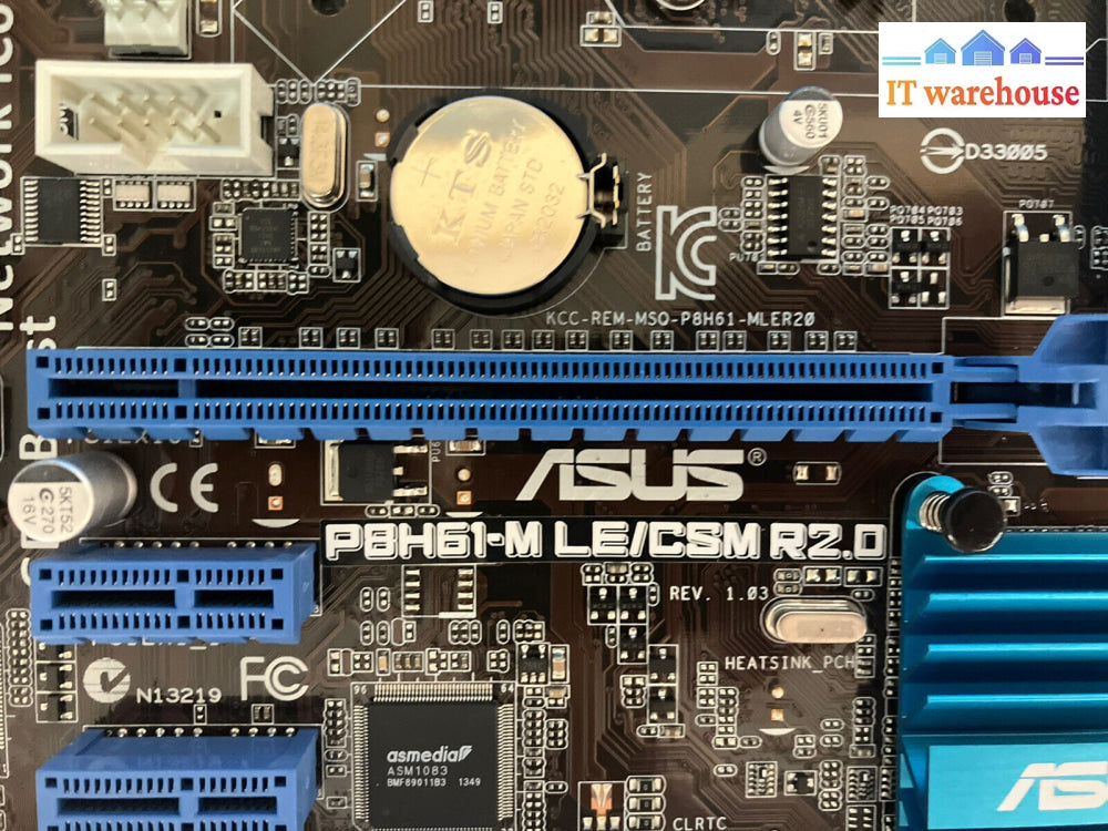 ~ Asus P8H61-M Le /Csm R2.0 Motherboard Lga 1155 Ddr3 W/ I3-3240 Cpu & Io Shield