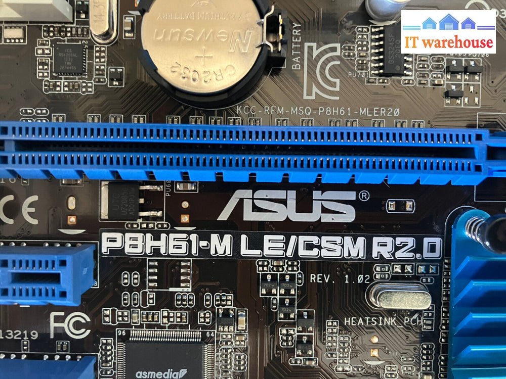 ~ Asus P8H61-M Le/Csm R2.0 Motherboard Lga 1155 Ddr3 W/ Pentium G645 & Io Shield