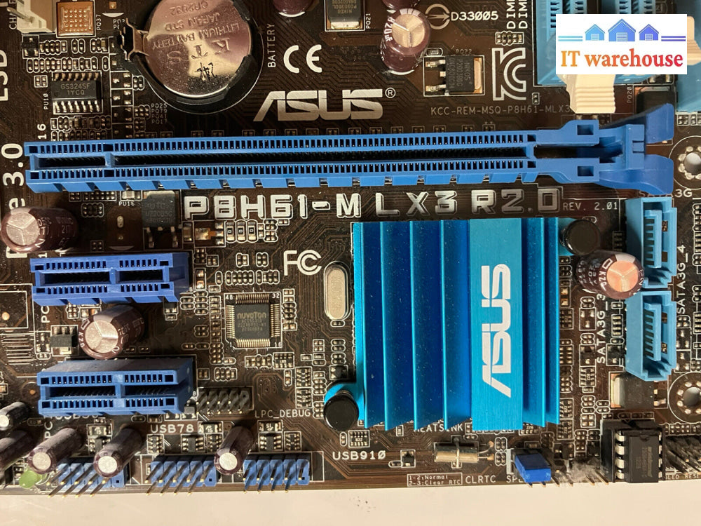 ~Asus P8H61-M Lx3 R2.0 Motherboard Lga 1155 Ddr3 + Intel Core I3-2120 Io Plate