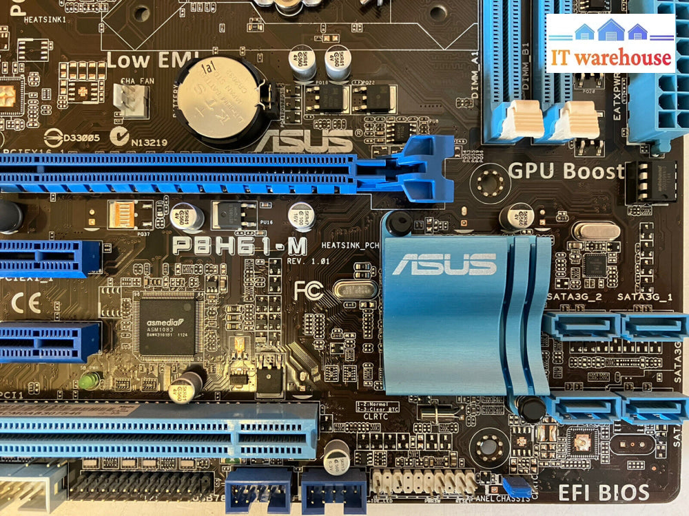 ~Asus Pbh61-M Lga1155 Ddr3 Microatx Motherboard W/ Intel Pentium 620 & Io Shield