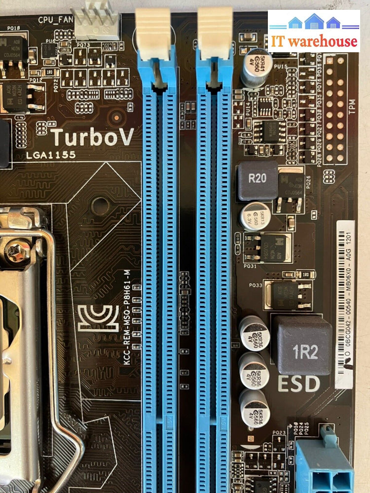 ~Asus Pbh61-M Lga1155 Ddr3 Microatx Motherboard W/ Intel Pentium 620 & Io Shield