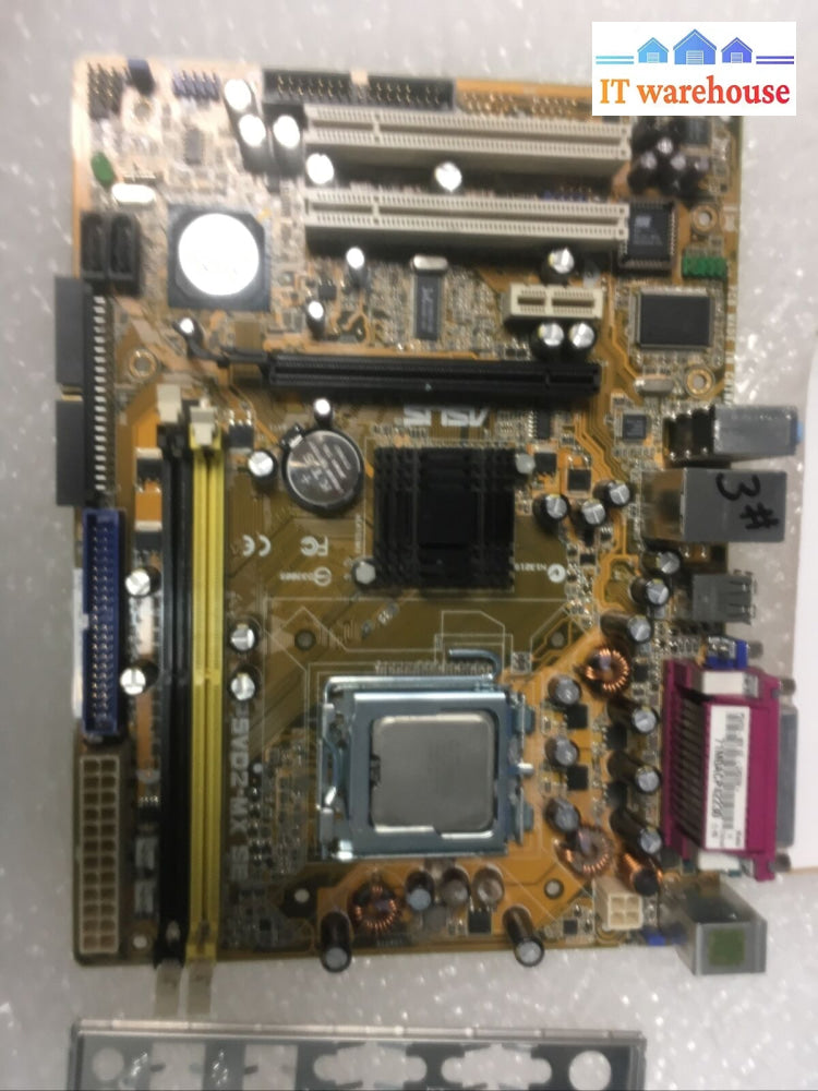 + Asus Pvd2-Mx Se Rev:1.06G Lga 775 Intel Motherboard W/ Cpu I/O Plate