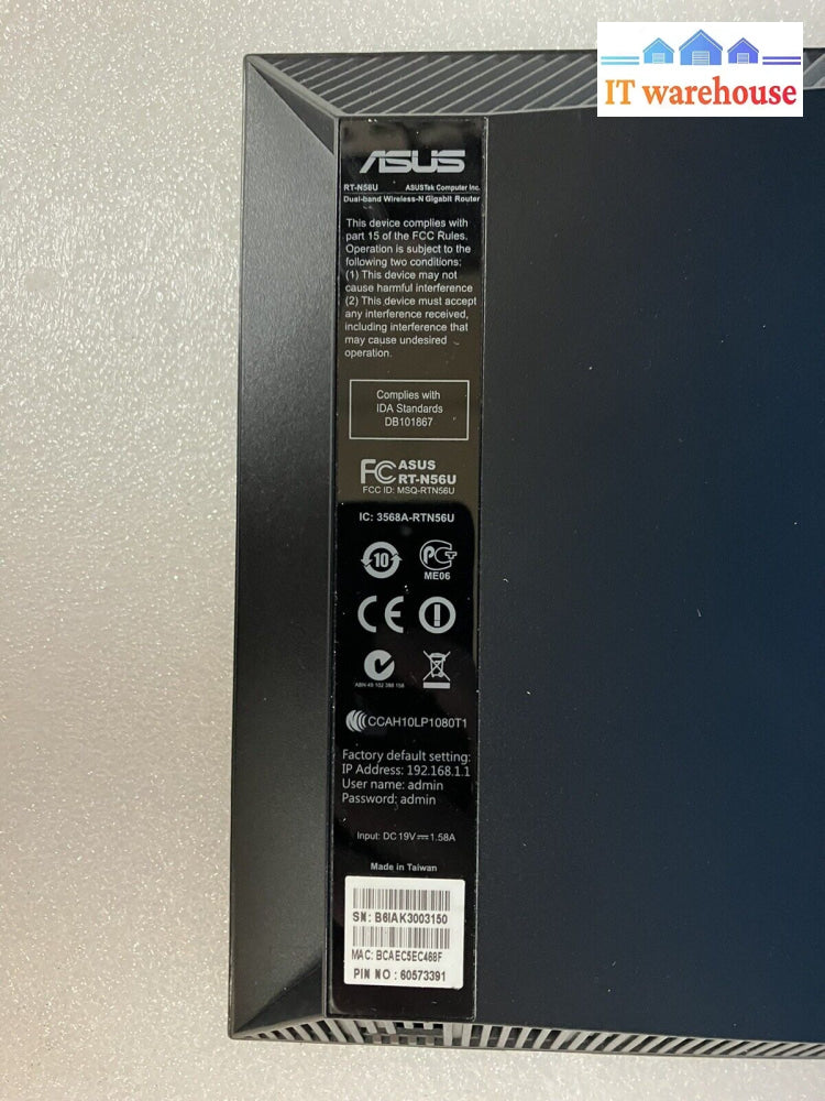 ~ Asus Rt-N56U Gigabit Wireless Router 300Mbps 4-Port Switch & 2 Usb Port