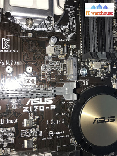 Asus Z170-P Motherboard Usb-C Intel Lga 1151 Atx Ddr4 M.2 With I/O Shield