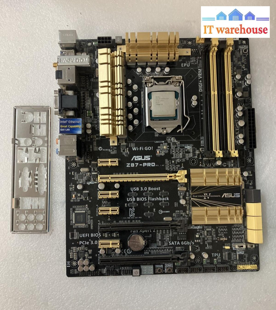 Asus Z87-Pro Lga 1150 Ddr3 Hdmi Dp Vga Atx Motherboard With Intel I5-4430 Cpu ~