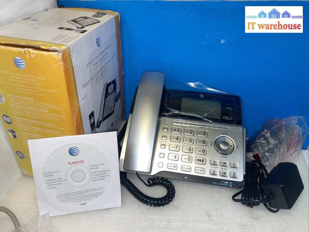 At&T 2 Line Corded Answering System With Caller Id/Call Waiting & Speakerphone