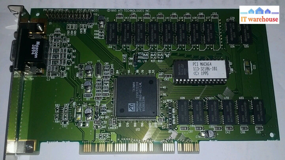 Ati 109-33100-10 Pci Mach64 Video Adapter Chipset 215Ct22200 Tested