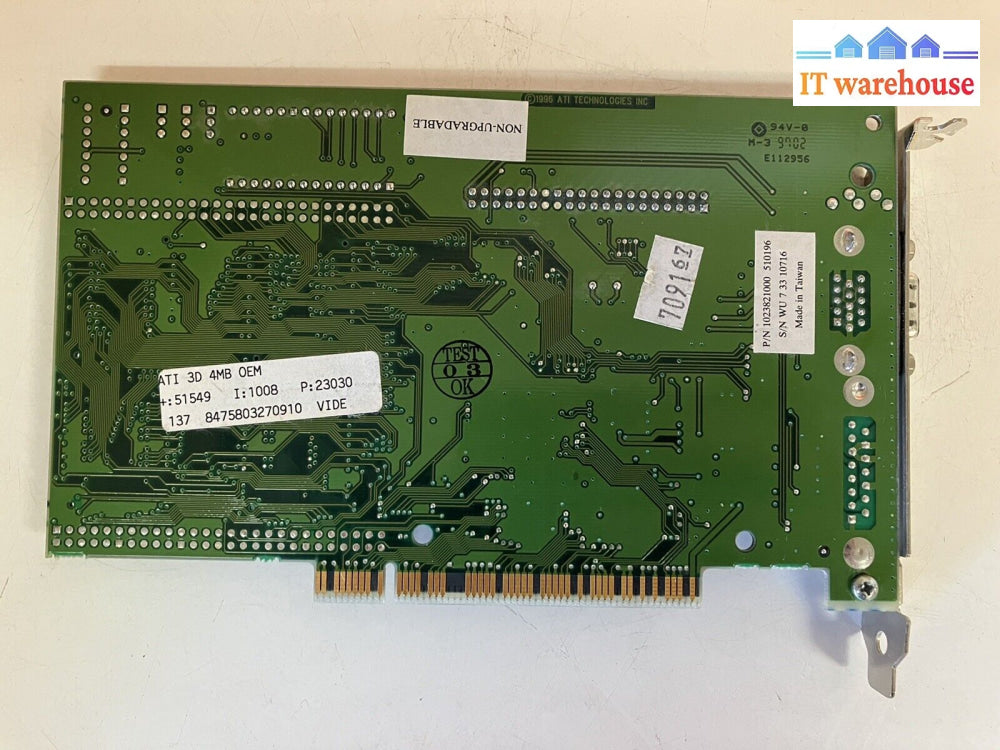 ~ Ati 109-38200-00 3D Rage Ii + Mach64 4Mb Video Card P/N 1023821000