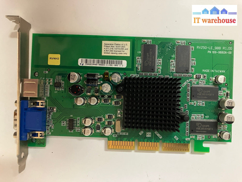 ~ Ati Radeon 9000 Le Rv250-Le_988 64Mb 128Bit Vintage Graphics Card 109-988Gn-00