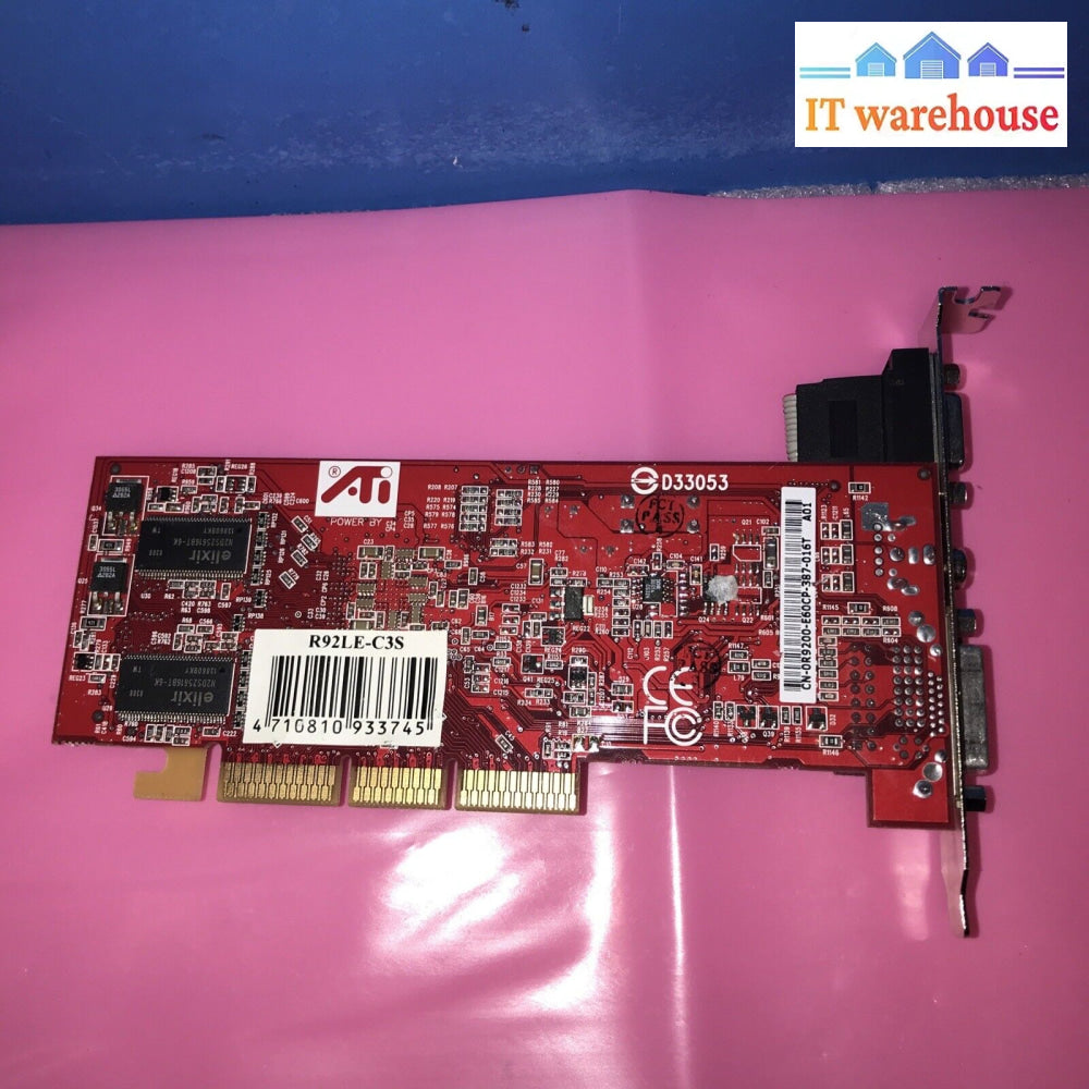 Ati Radeon 9200Se R92Le-C3S Agp 128Mb Ddr Video Graphics Card Vga Dvi Rca Out