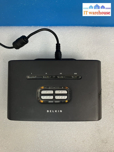 ~ Belkin 4X4 Usb Peripheral 4-Ports External Sharing Switch W/ Ac