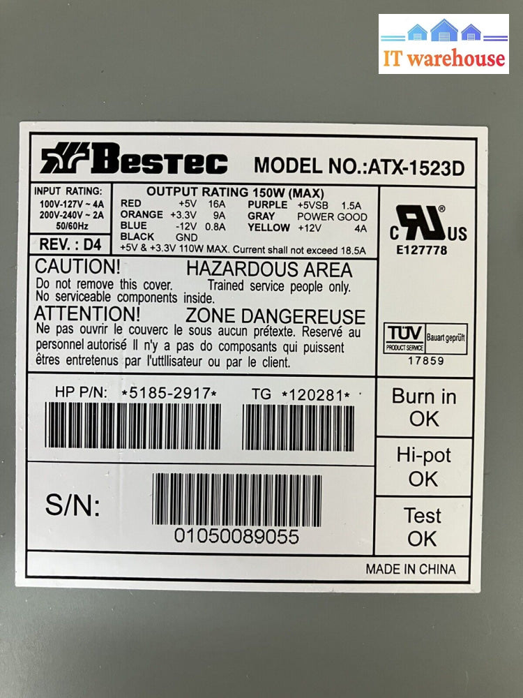 ~ Bestec Atx-1523D 150 Watt Power Supply