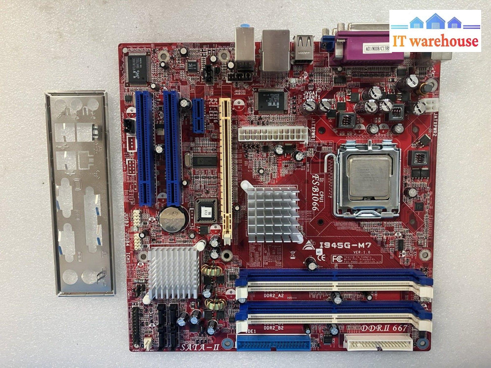 ~ Biostar I945G-M7 2.X Motherboard Fsb1066 Ddr2 Socket 775 M-Atx W/ Pentium 805