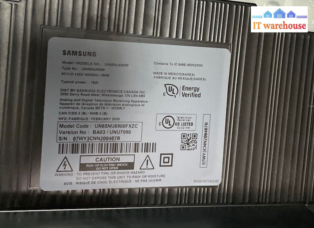 Bn94-12873J Bn97-15333F Main Board Samsung Un65Nu6900Fxzc Un65Nu6080Fxza