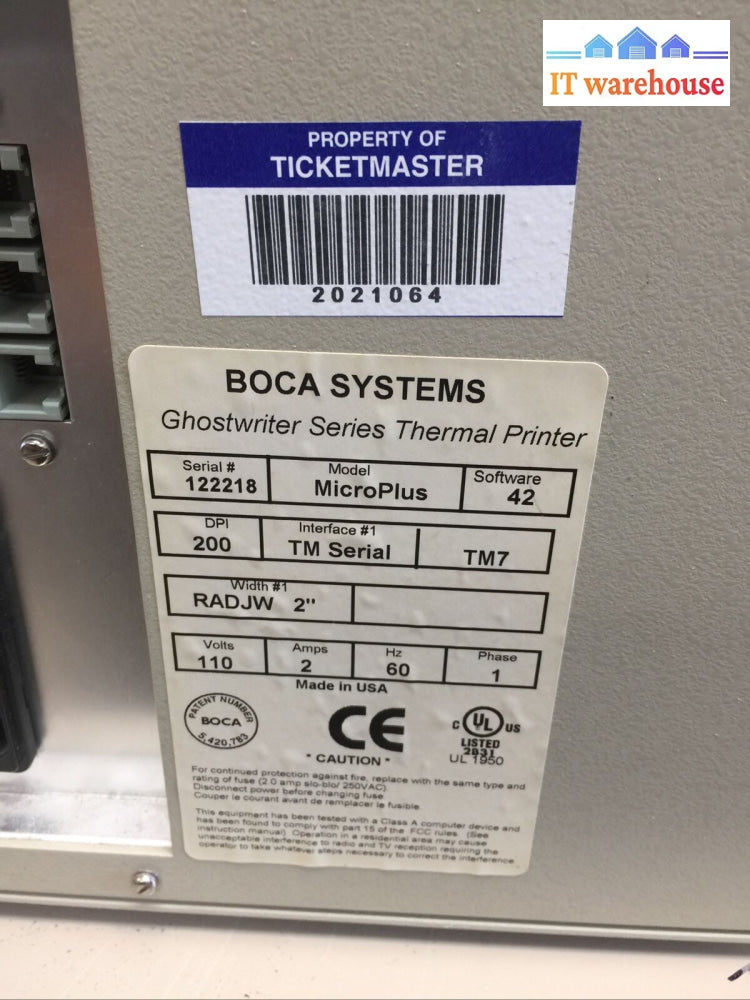 $ Boca Systems Ghostwriter Microplus Thermal Label Printer Tested