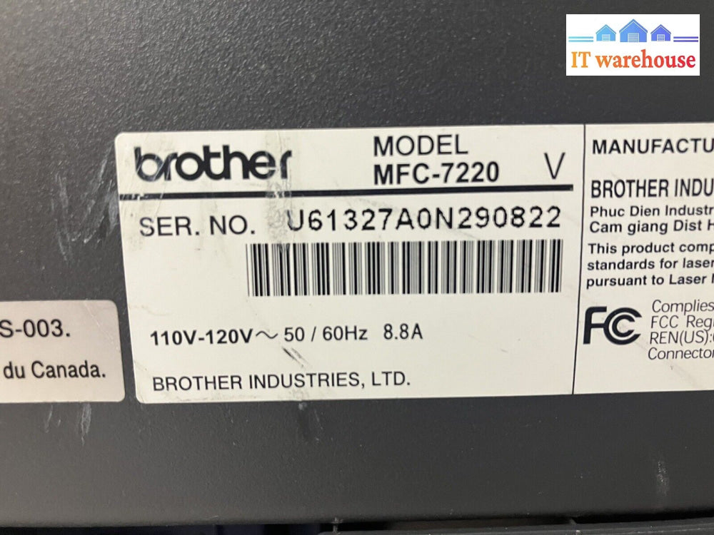 ~ Brother Mfc-7220 All-In-One Laser Printer Fax Phone (Page Count: 21K) No Drum