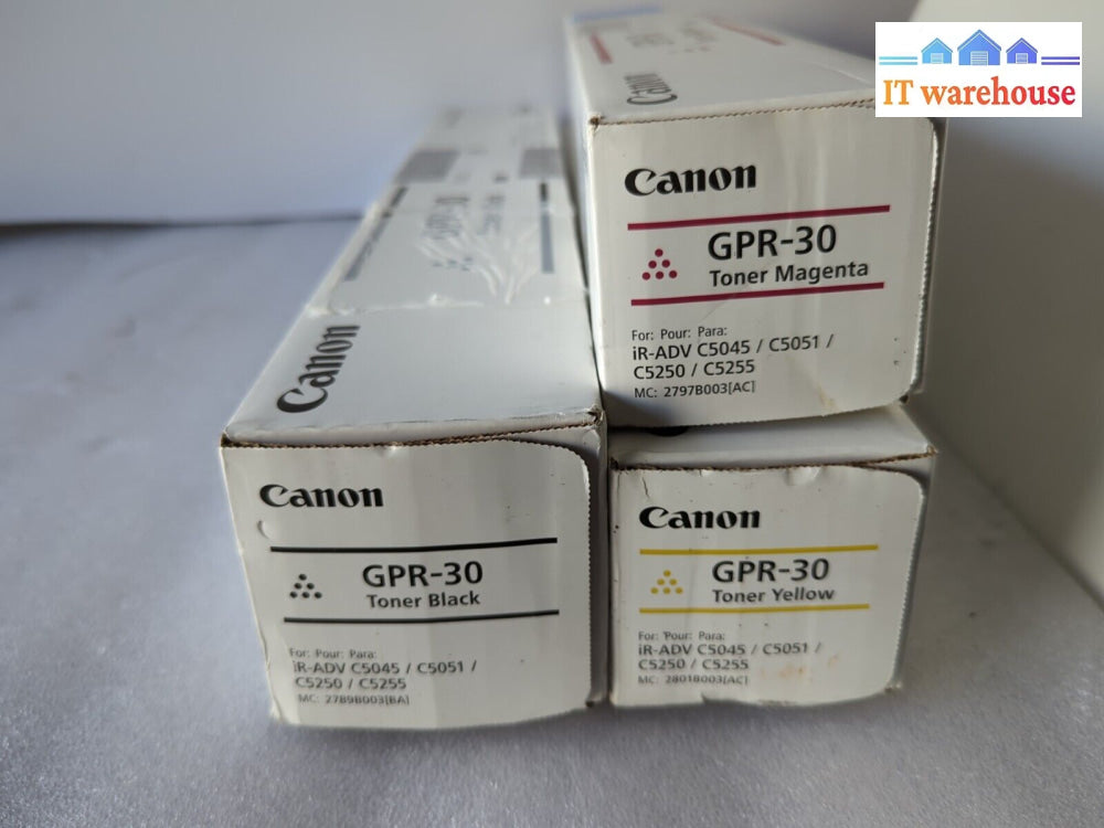 Canon Genuine Oem Gpr-30 Bmy Toner Cartridge Black Yellow Magenta - New