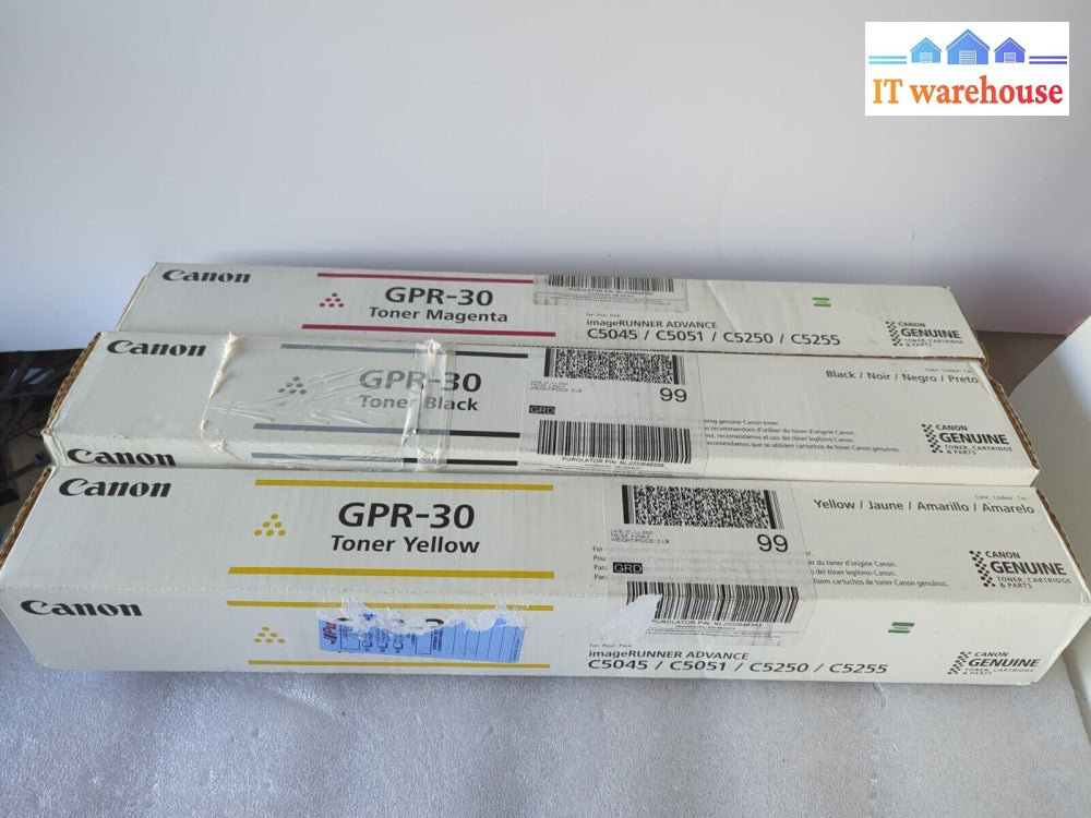 Canon Genuine Oem Gpr-30 Bmy Toner Cartridge Black Yellow Magenta - New