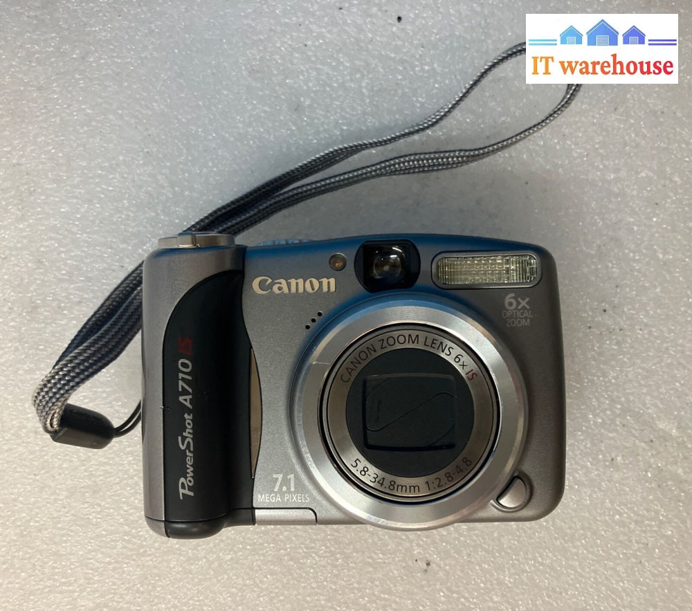 ~ Canon Powershot A710 Is 7.1 Mp 6X Zoom Compact Digital Camera Pc1199 *Tested*