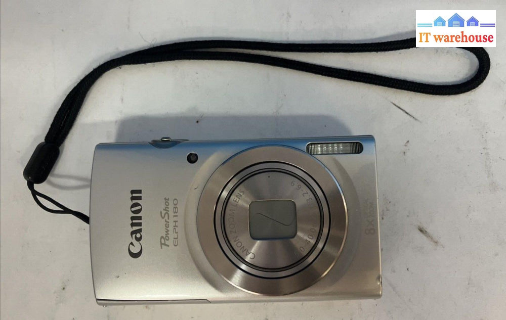 Canon Powershot Elph 180 20Mp 8X Optical Zoom Digital Camera Pc2275 *No Battery~