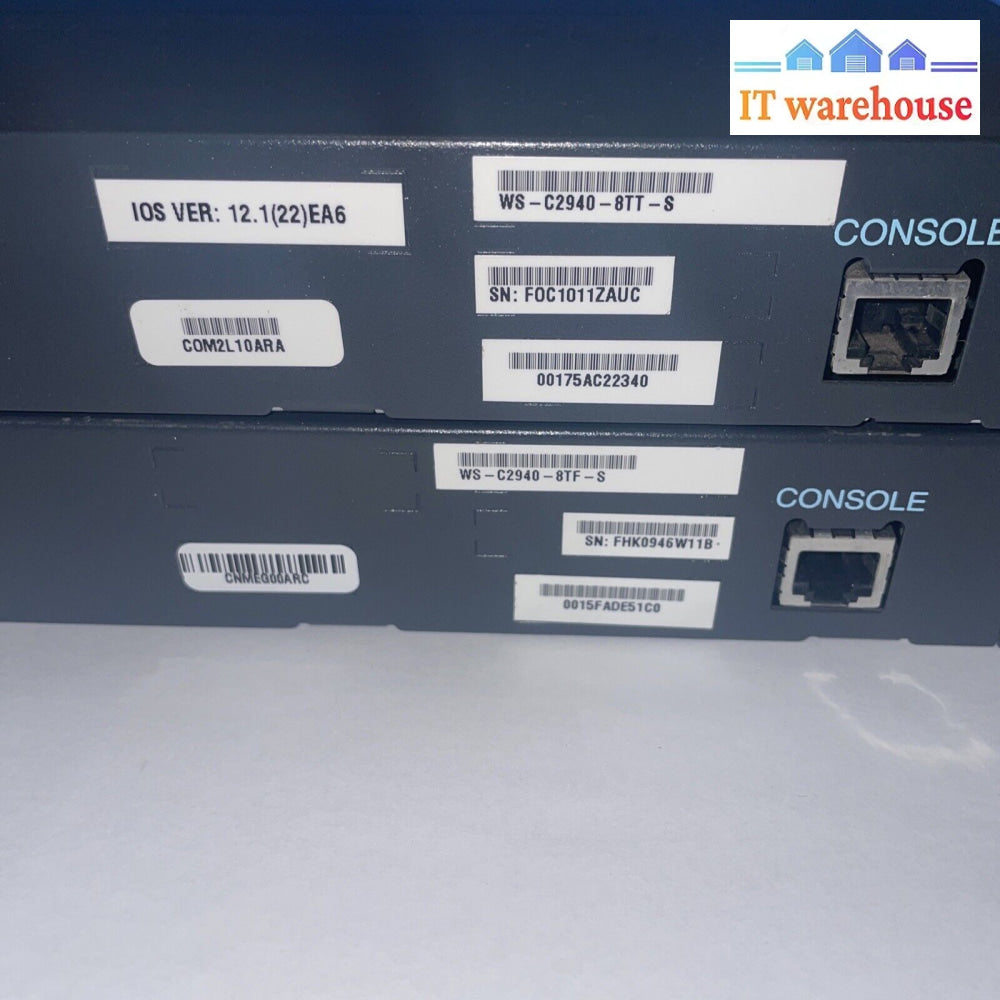 Cisco 2940 Series 8 Port Network Switch Ws-C2940-8Tf-S & Ws-C2940-8Tt-S