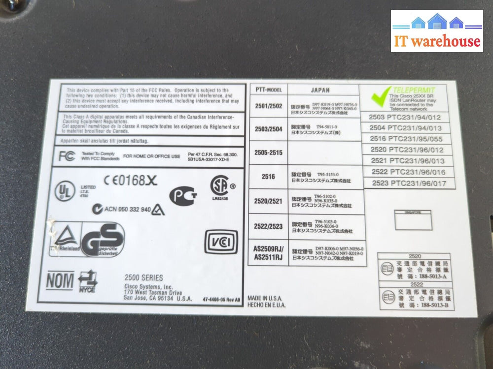 Cisco As2509-Rj 8-Port Async Access Server Router