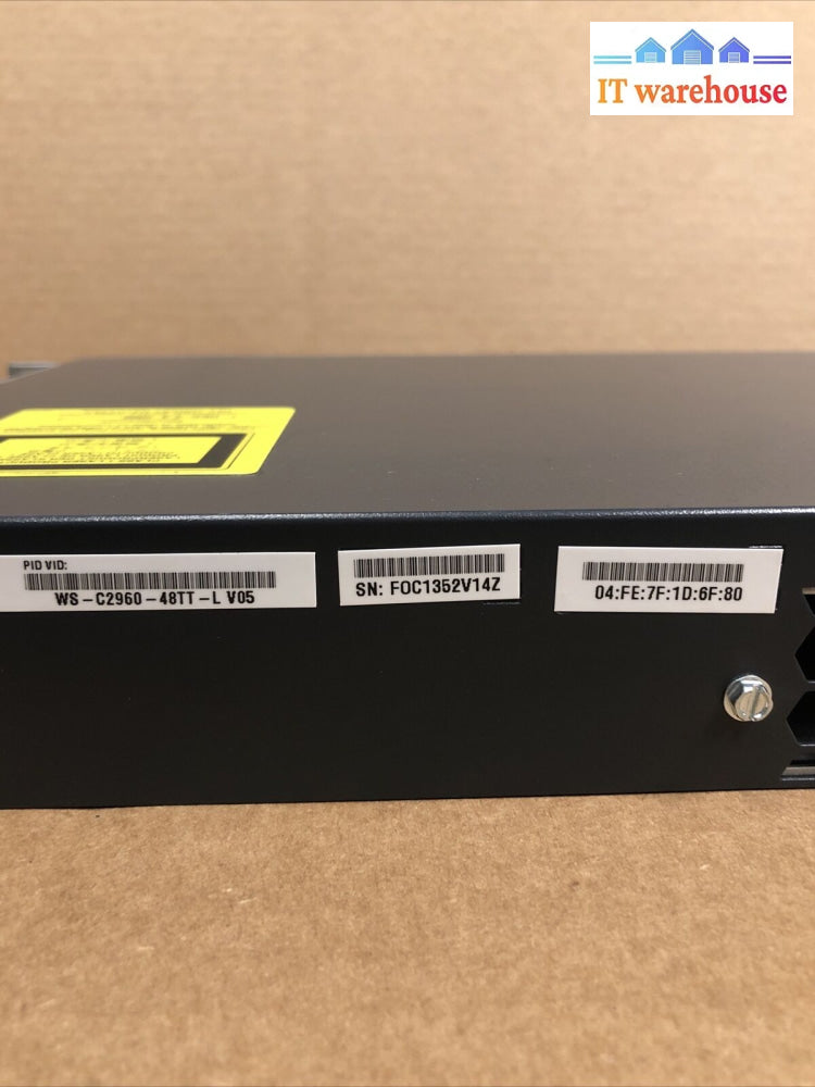 Cisco C2960 Network Switch Ws-C2960-48Tt-L V04 (With Ears) +