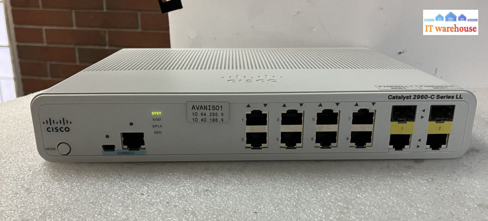 ~ Cisco Catalyst 2960-C Ws-C2960C-8Tc-S 2X Dual Uplink Lan Lite 8-Port Switch