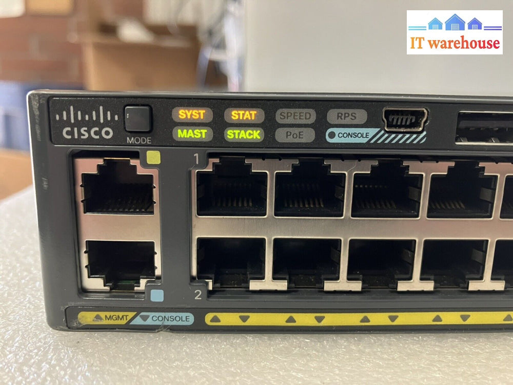 ~ Cisco Catalyst 2960 Ws-C2960X-48Lps-L V05 48 Port Gigabit Poe + Ethernet Switch