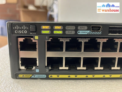 ~ Cisco Catalyst 2960 Ws-C2960X-48Lps-L V05 48 Port Gigabit Poe + Ethernet Switch