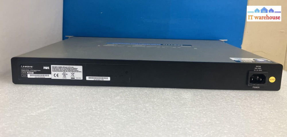 Cisco Linksys Srw224P 24-Port 10/100 Managed 2-Port Gigabit Poe Switch Webview ~