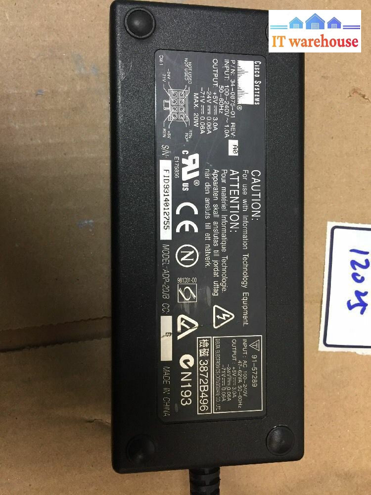 Cisco Pn 34-0875-01 Ac Adapter 20W Adp-20Jb