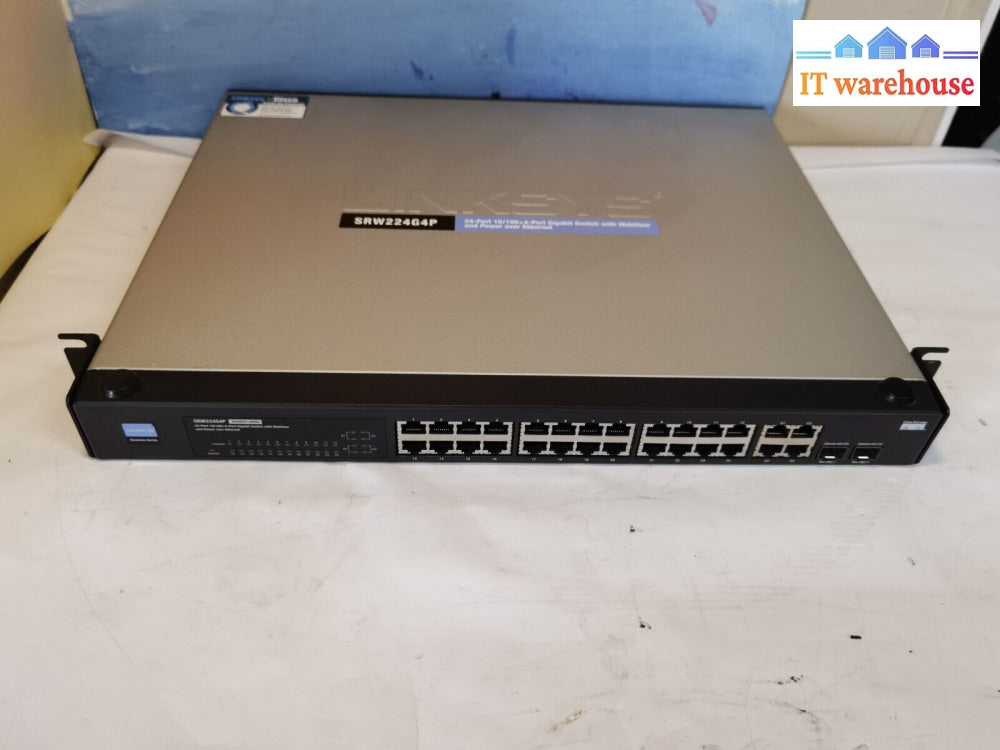 $ Cisco Sf300-24P - Srw224G4P 24 Port Poe Managed Switch (Power On Tested)