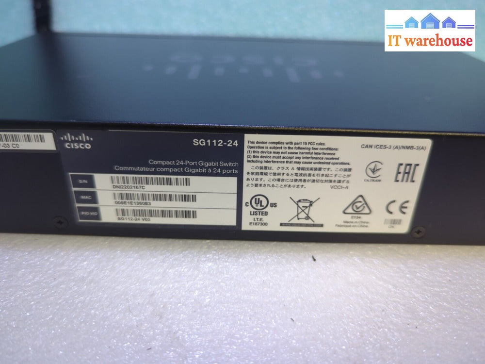 Cisco Sg112-24 Compact 24-Port Gigabit Switch -