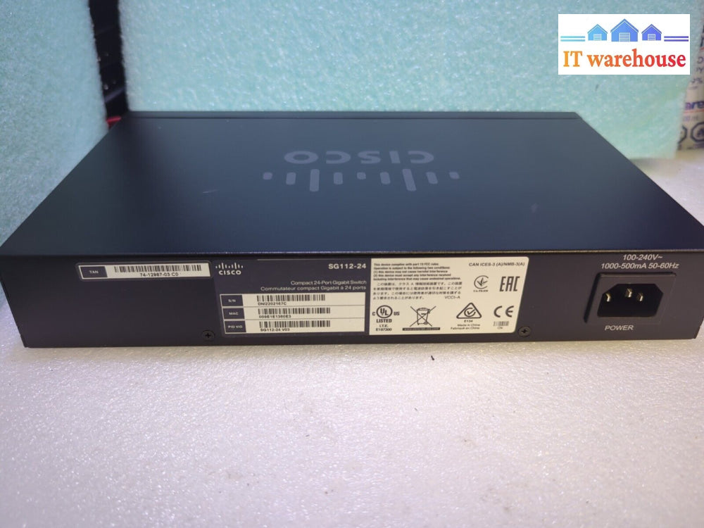 Cisco Sg112-24 Compact 24-Port Gigabit Switch -