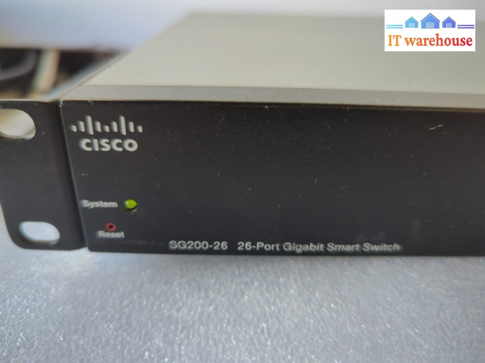 Cisco Sg200-26 26-Port Gigabit Ethernet Switch With Ear Mount - Tested