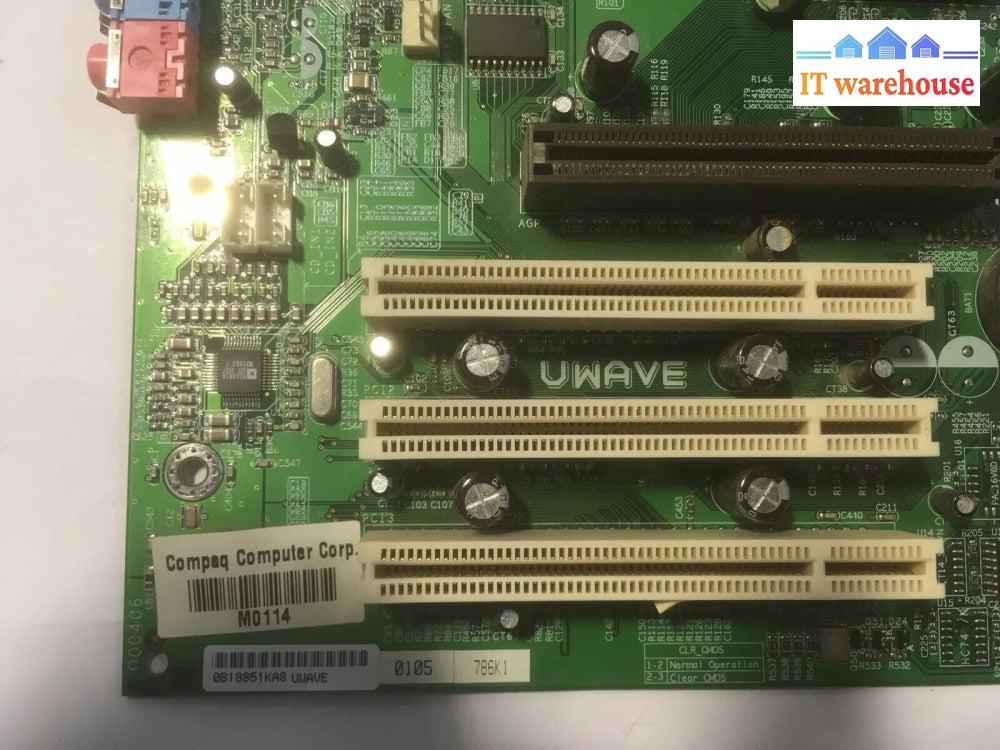 + Compaq Motherboard Uwave 217155-001 207074-101 Socket 462 W/Amd Cpu