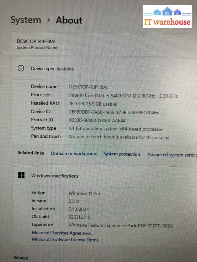 Compaq Pc Sr5000 Desktop With Intel I5-9400 Cpu / 16Gb Ram 500Gb Ssd Win11 ~