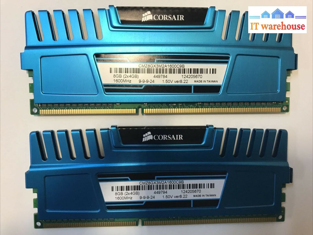 Corsair 8Gb (2X4Gb) 1600Mhz 1.5V Ver8.22 Tested