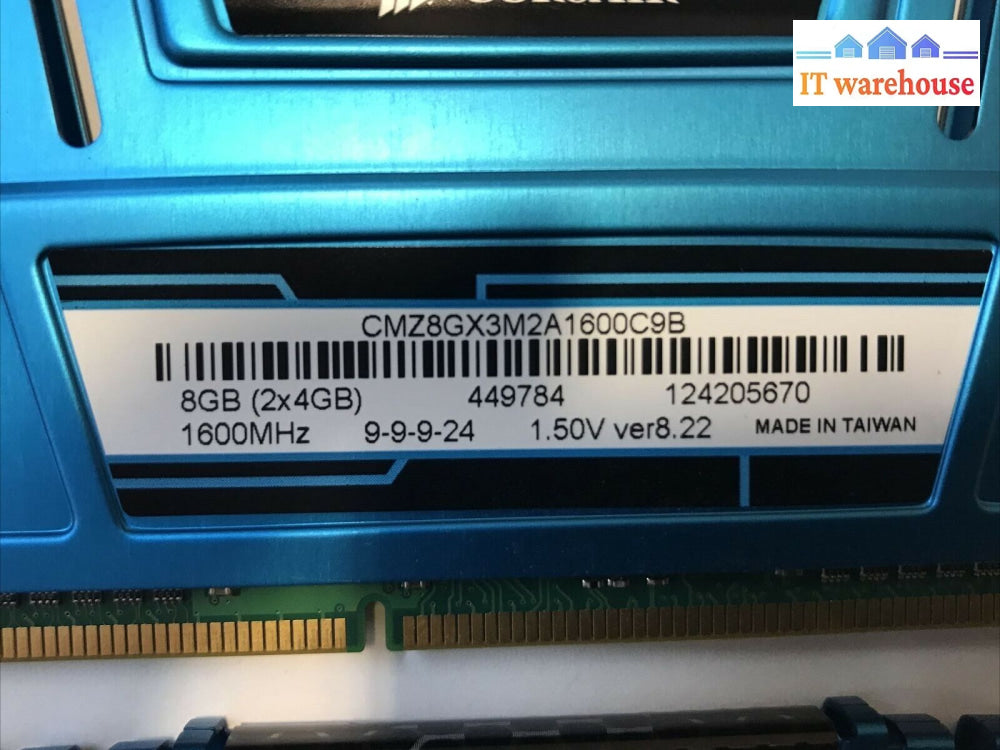 Corsair 8Gb (2X4Gb) 1600Mhz 1.5V Ver8.22 Tested