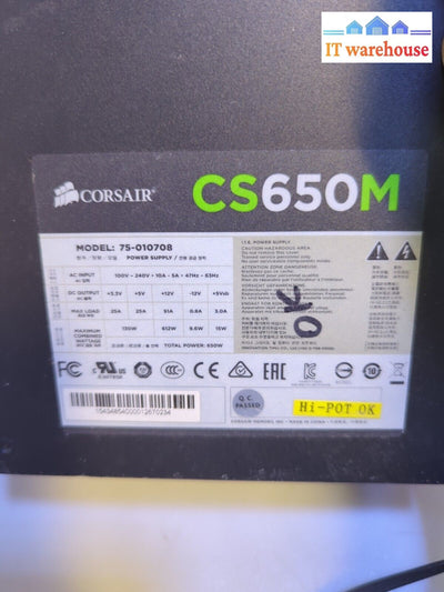 #Corsair Cs650M 650W Power Supply 75-010708 (2X 6 + 2 Pci-E 4 + 4 Pin Cpu) Tested -