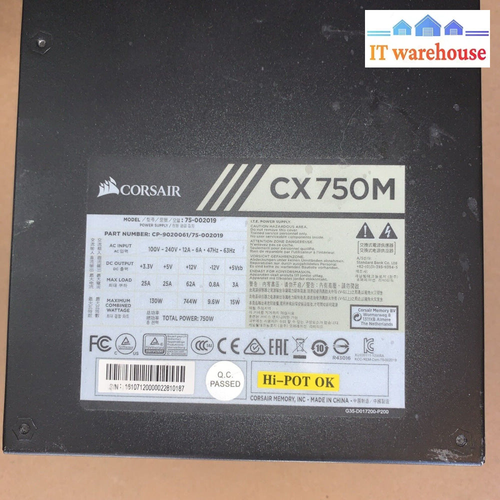 Corsair Cx750 750W 75-002019 Power Supply W/ 2X(6 + 2) Pcie