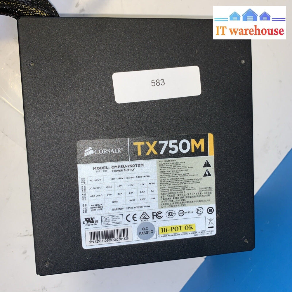 Corsair Tx750M 750W Cmpsu-750Txm Power Supply W/ 2X(6 + 2) Pcie