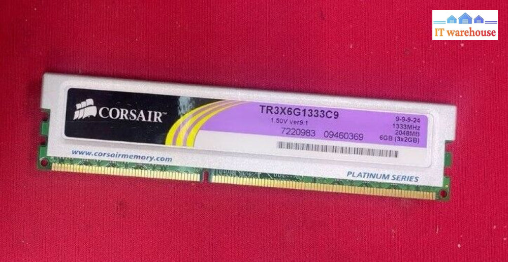 Corsair Xms3 2Gbx1 Ddr3-1333 Tr3X6G1333C9 Cl9 1.50V Desktop Gaming Ram 240Pin