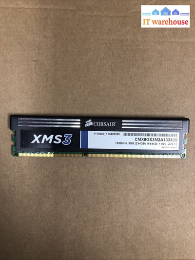 + Corsair Xms3 4Gb Ddr3 1333Mhz C9 Memory Cmx8Gx3M2A1333C9