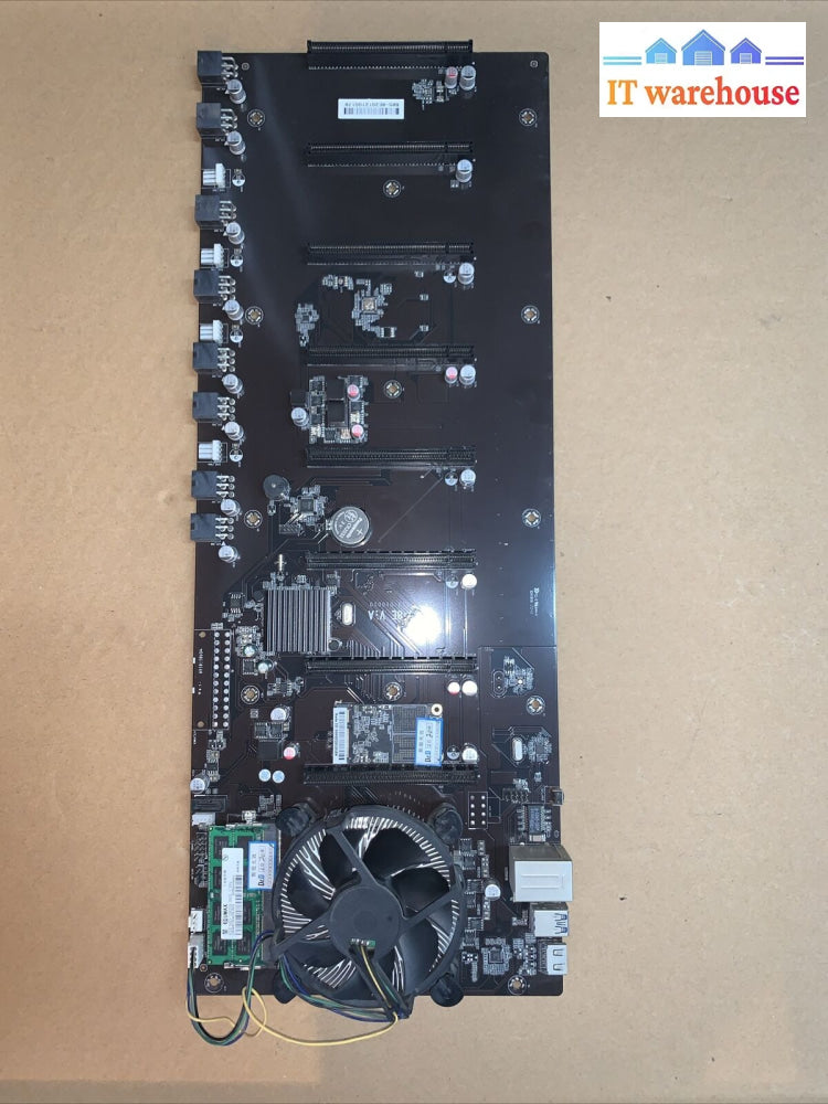 Crypto Gpu Mining Pci-E Motherboard 8-Pcie + Intel G1840 Cpu + 4Gb Ram