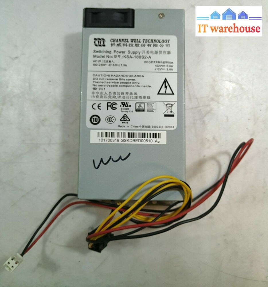 - Cwt Ksa-180S2-A 12V 3A 52V 0.6A 65W Switching Power Supply